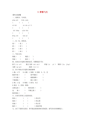 五年級(jí)語文下冊(cè)《5 夢(mèng)圓飛天》同步精練 蘇教版.doc