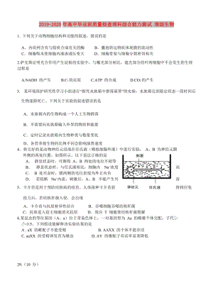 2019-2020年高中畢業(yè)班質(zhì)量檢查理科綜合能力測試 理綜生物.doc