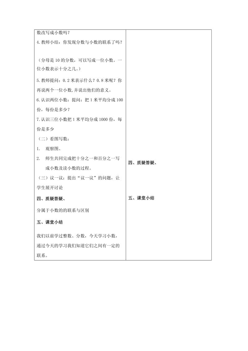 四年级数学下册 五 小数的认识 小数与分数的关系教案 冀教版.doc_第2页