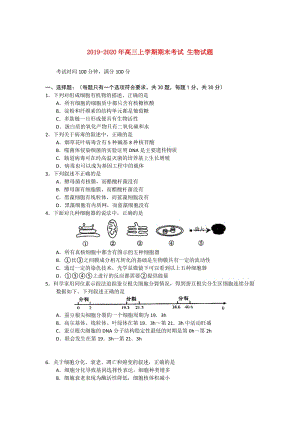 2019-2020年高三上學(xué)期期末考試 生物試題.doc