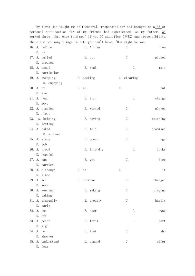 2019-2020年高中英语 Unit3 Life in the future课时作业（六）新人教版必修5.doc_第3页