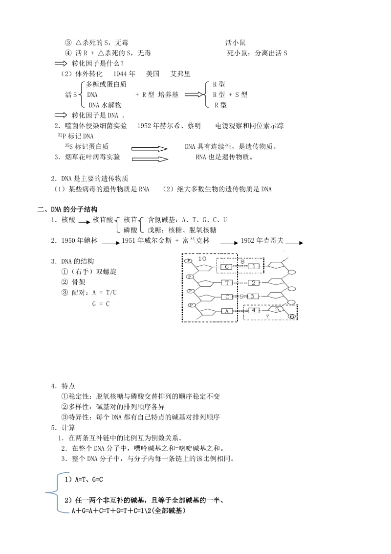 2019-2020年高考生物二轮专题复习 专题五 遗传的分子基础.doc_第3页