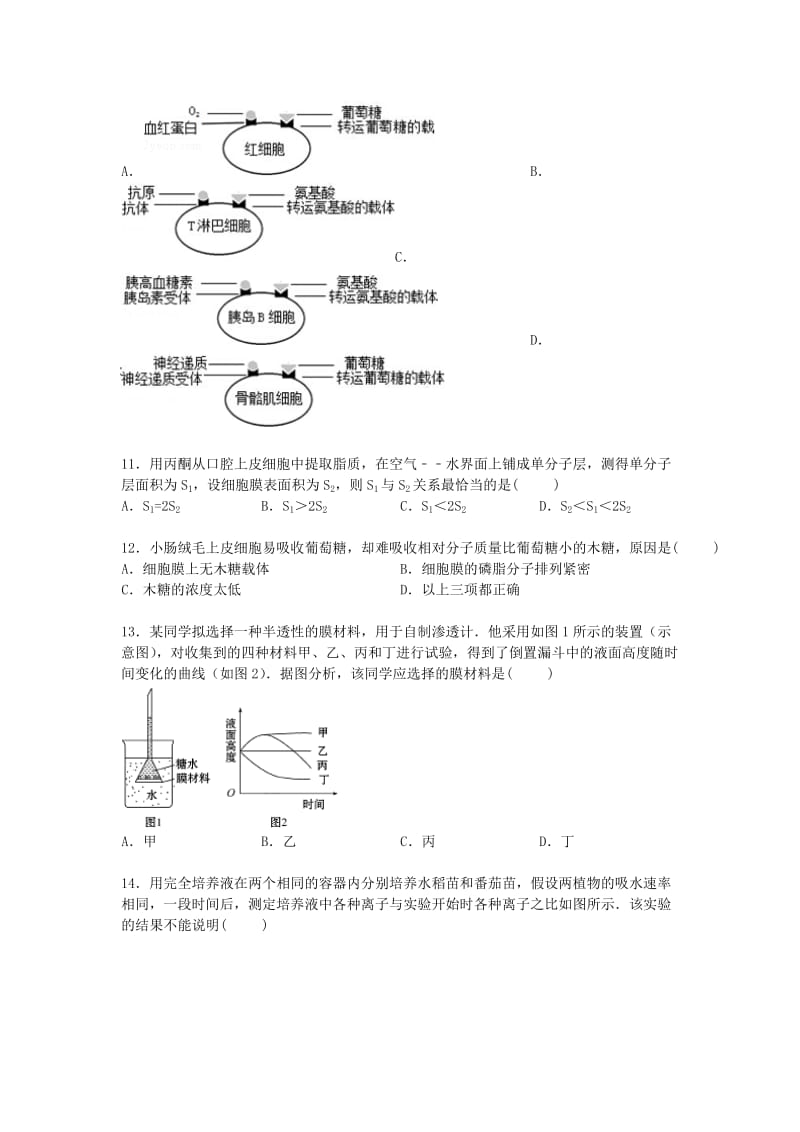 2019-2020年高二生物上学期入学试卷（含解析）.doc_第3页