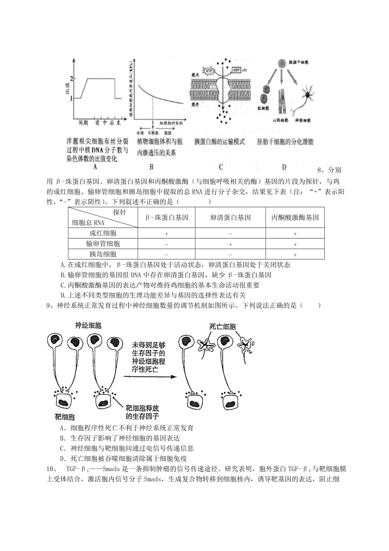 2019-2020年高三生物一轮复习 训练题三.doc_第2页