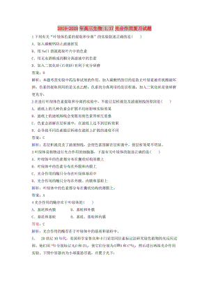 2019-2020年高三生物 1.17光合作用復(fù)習(xí)試題.doc