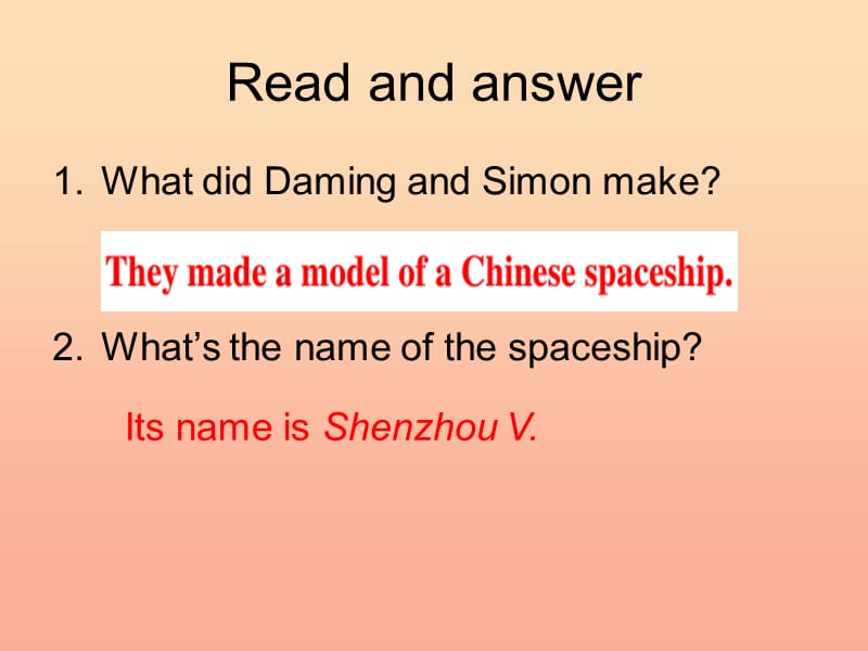 2019春六年级英语下册 Module 6 Unit 2《The name of the spaceship is Shenzhou V》课件1 （新版）外研版.ppt_第2页