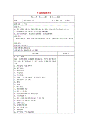 六年級(jí)美術(shù)下冊(cè) 1 外國(guó)的傳世名作教案2 浙美版.doc