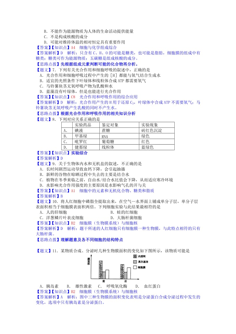 2019-2020年高三生物第一次模拟测试试题.doc_第2页