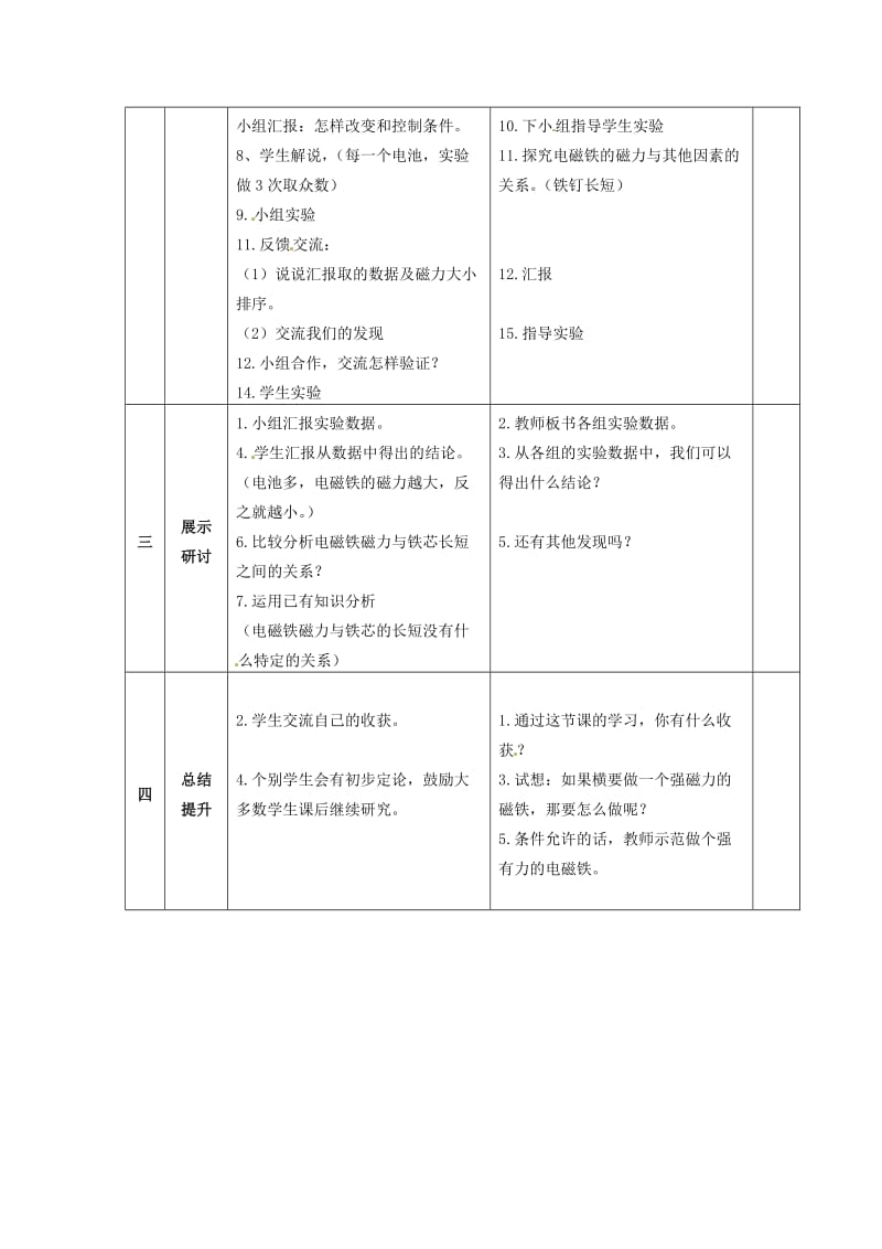 2019春六年级科学上册 3.4《电磁铁的磁力（二）》教案 （新版）教科版.doc_第2页