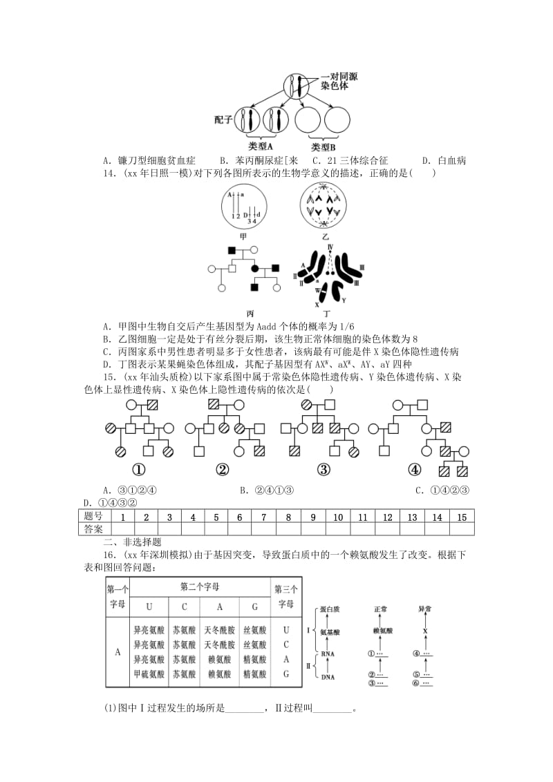 2019-2020年高三上学期期中生物试题.doc_第3页