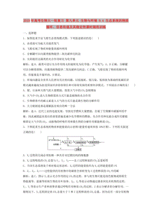 2019年高考生物大一輪復(fù)習(xí) 第九單元 生物與環(huán)境 9.4 生態(tài)系統(tǒng)的物質(zhì)循環(huán)、信息傳遞及其穩(wěn)定性課時(shí)規(guī)范訓(xùn)練.doc