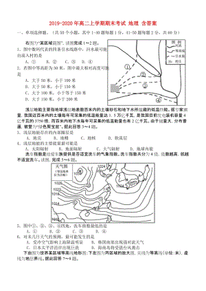 2019-2020年高二上學(xué)期期末考試 地理 含答案.doc