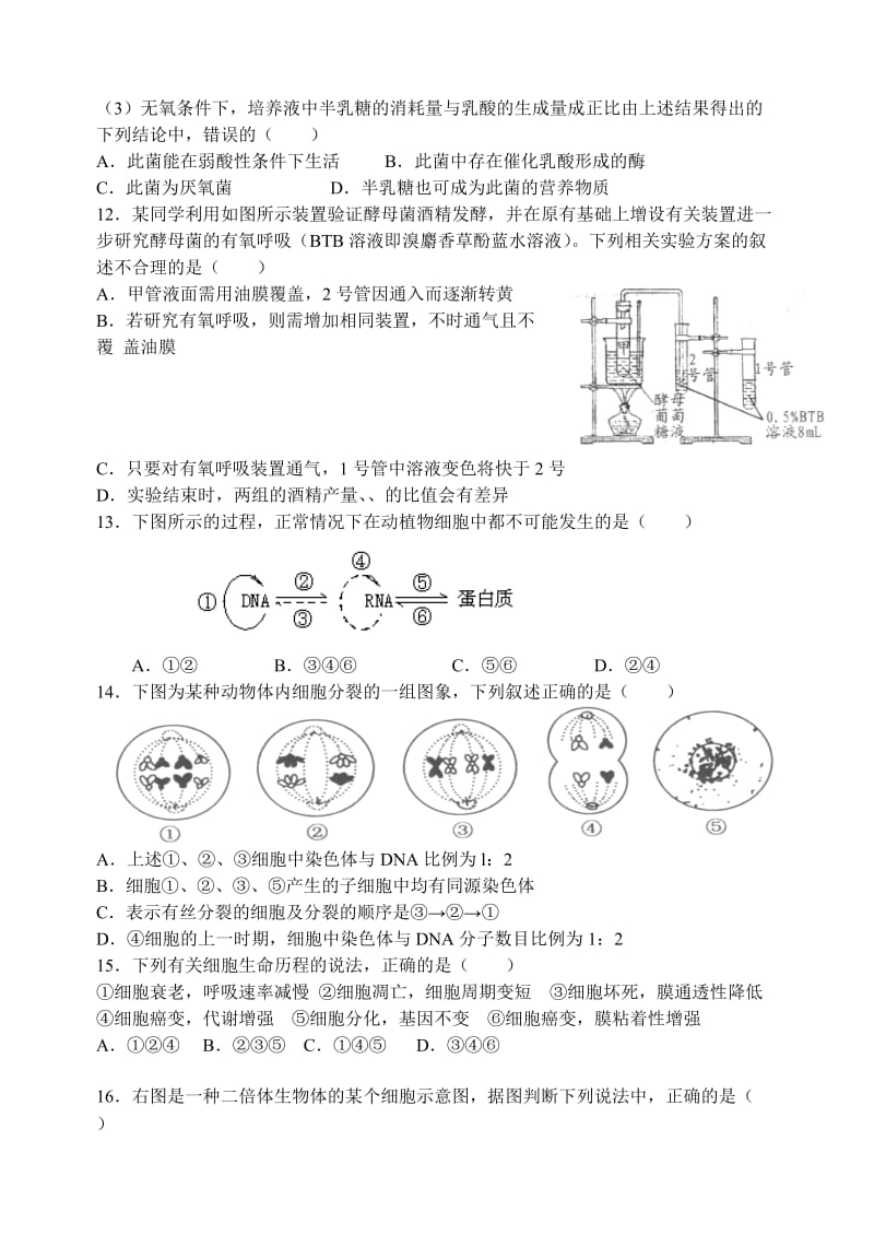 2019-2020年高三下学期开学考试（生物）.doc_第3页