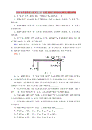 2019年高考物理一輪復(fù)習(xí) 3-3實(shí)驗(yàn) 驗(yàn)證牛頓運(yùn)動(dòng)定律同步檢測試題.doc