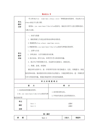 五年級英語上冊 Module 8 Unit 1 Do you often play with dolls教案 外研版.doc