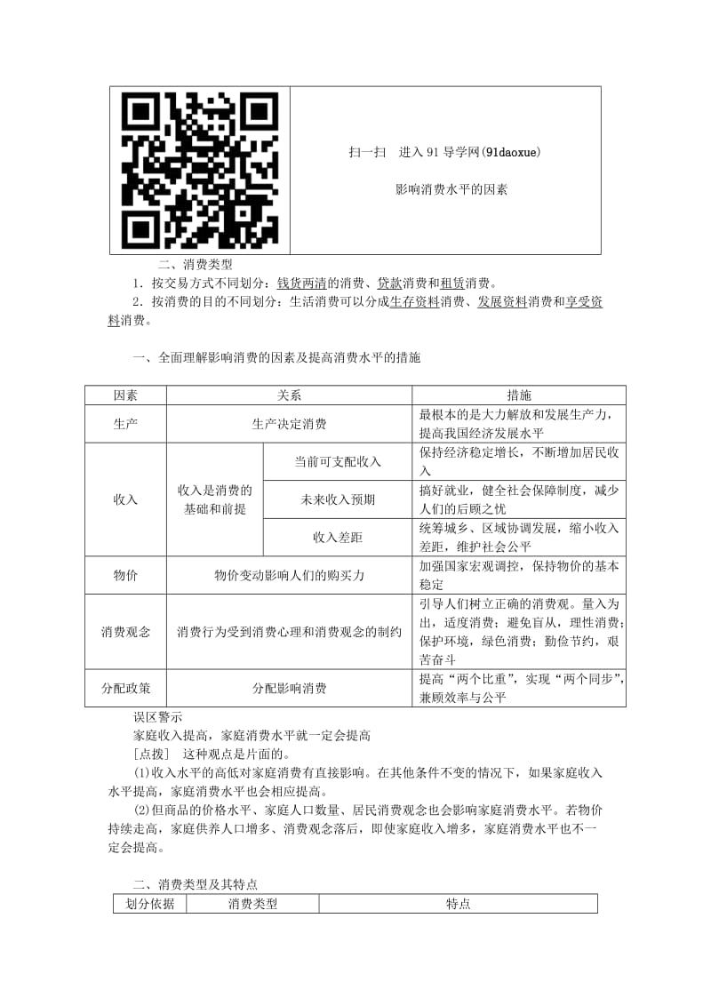 2019-2020年高考政治大一轮复习 第一单元 第三课 多彩的消费讲练 新人教版必修1.doc_第2页