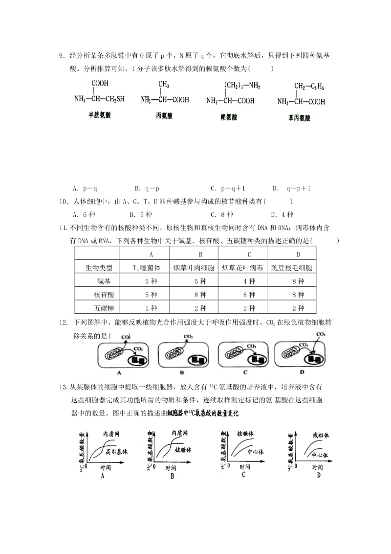 2019年高一生物上学期期末考试 新人教版.doc_第3页