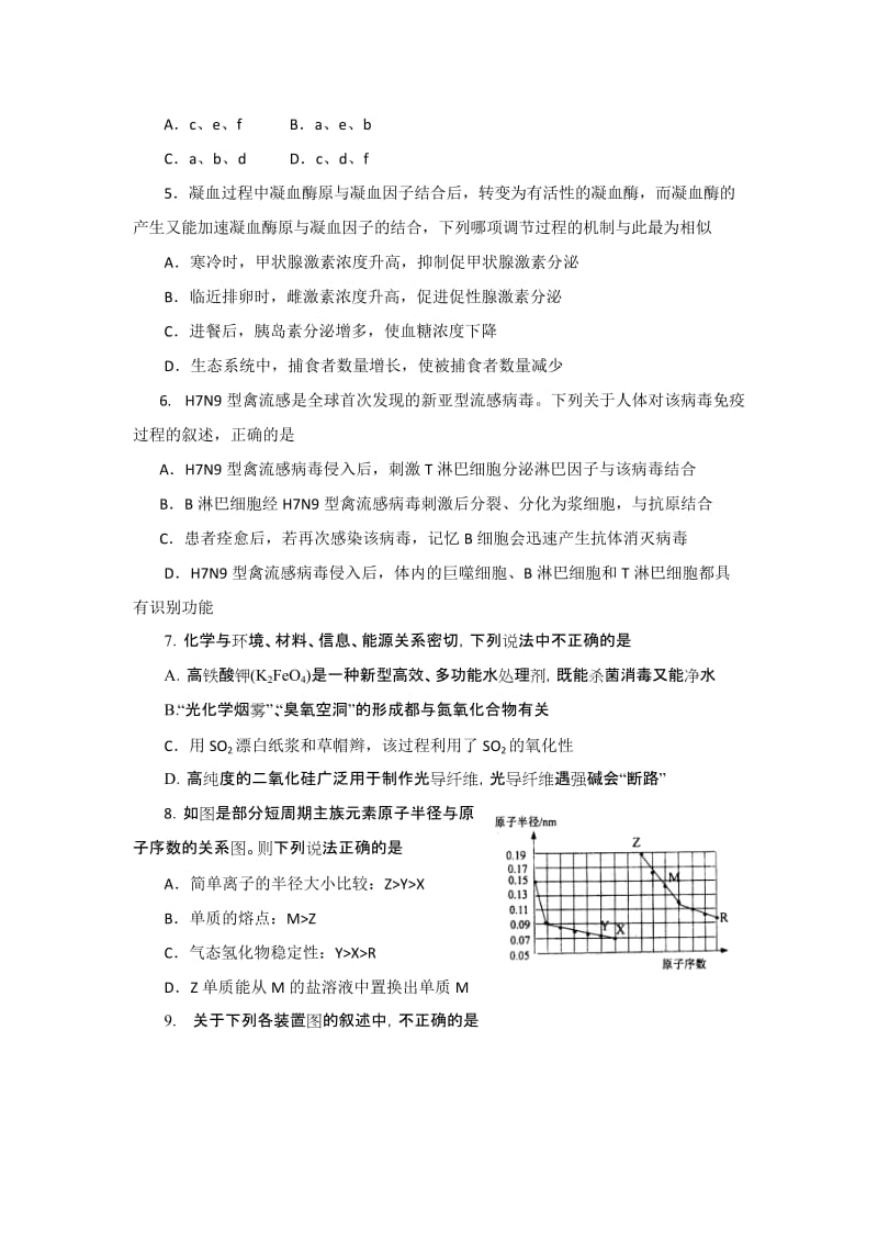 2019-2020年高三第六次质量检查理科综合试题 含答案.doc_第2页