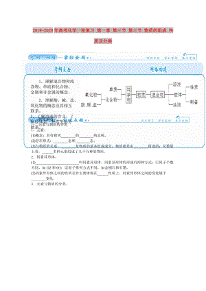 2019-2020年高考化學一輪復習 第一章 第三節(jié) 第三節(jié) 物質的組成 性質及分類.doc