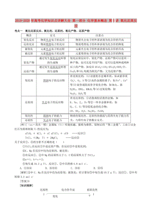 2019-2020年高考化學(xué)知識(shí)點(diǎn)詳解大全 第一部分 化學(xué)基本概念 第5講 氧化還原反應(yīng).doc