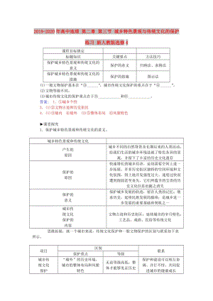 2019-2020年高中地理 第二章 第三節(jié) 城鄉(xiāng)特色景觀與傳統(tǒng)文化的保護練習(xí) 新人教版選修4.doc