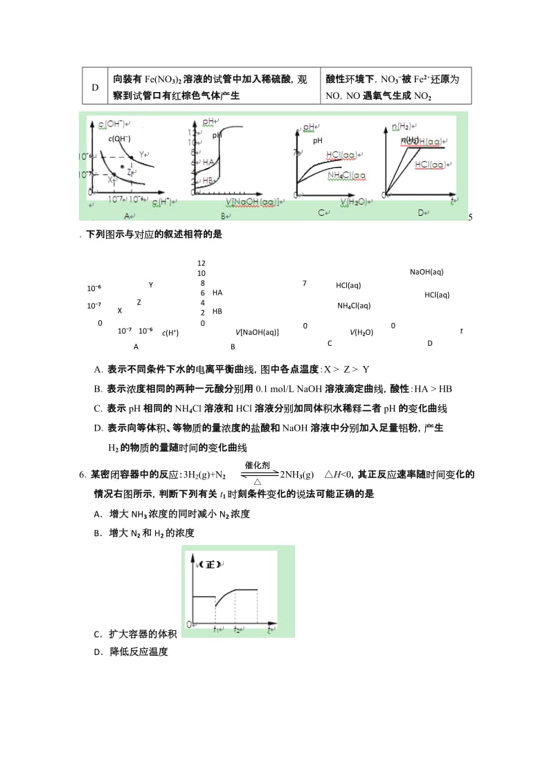 2019-2020年高三下学期总复习质量调查（一）化学 含答案.doc_第2页