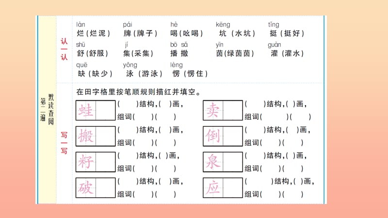 2019学年二年级语文下册 课文6 21《青蛙卖泥塘》预习、当堂练习课件 新人教版.ppt_第3页