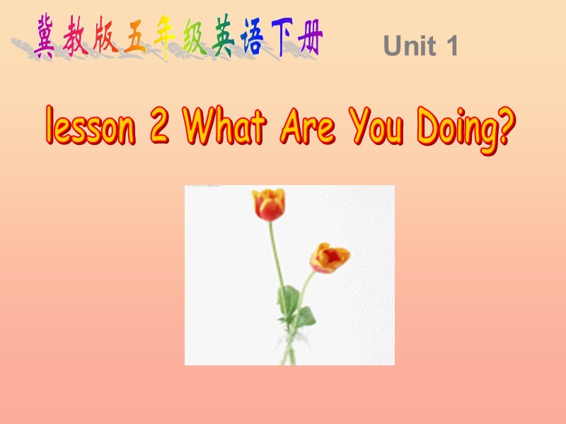 2019春五年级英语下册 Unit 1 Going to Beijing Lesson 2《What are you doing》课件3 （新版）冀教版.ppt_第1页