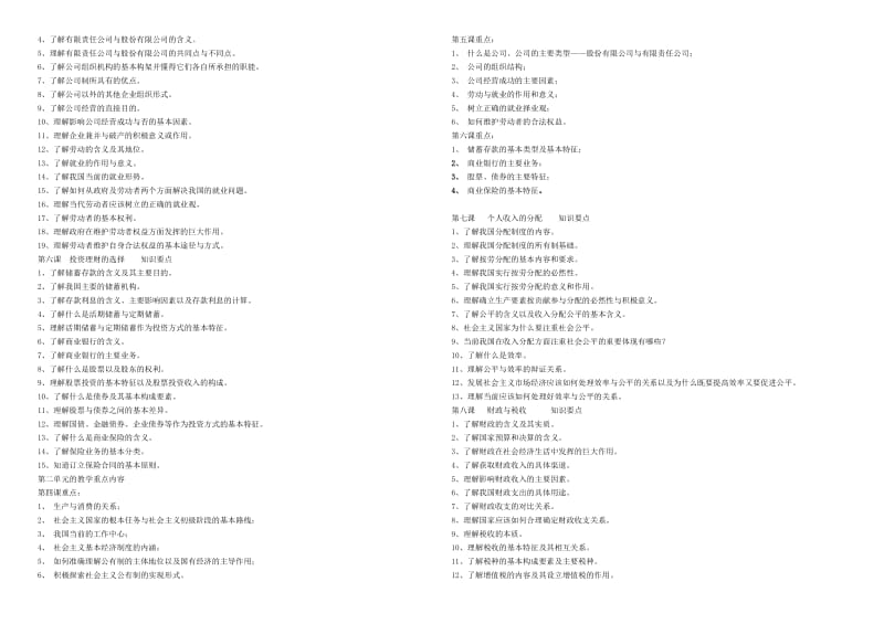 2019-2020年高一政治 经济常识复习 人教版.doc_第2页