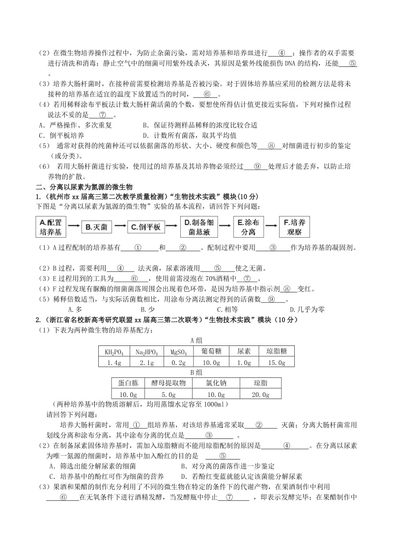 2019-2020年高考生物重点考点突破 生物技术实践.doc_第2页