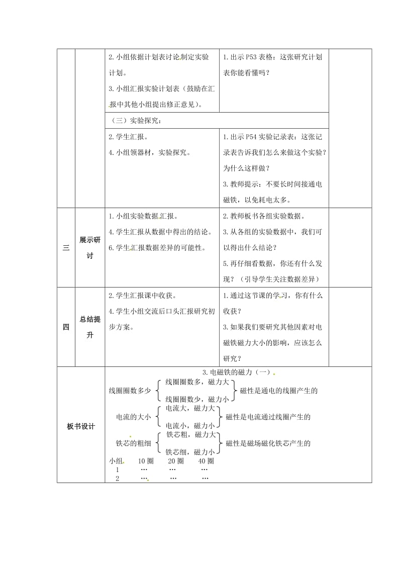 2019春六年级科学上册 3.3《电磁铁的磁力（一）》教案 （新版）教科版.doc_第2页