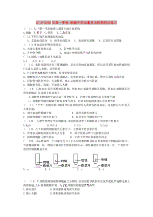 2019-2020年高一生物 細(xì)胞中的元素及無機物同步練習(xí).doc