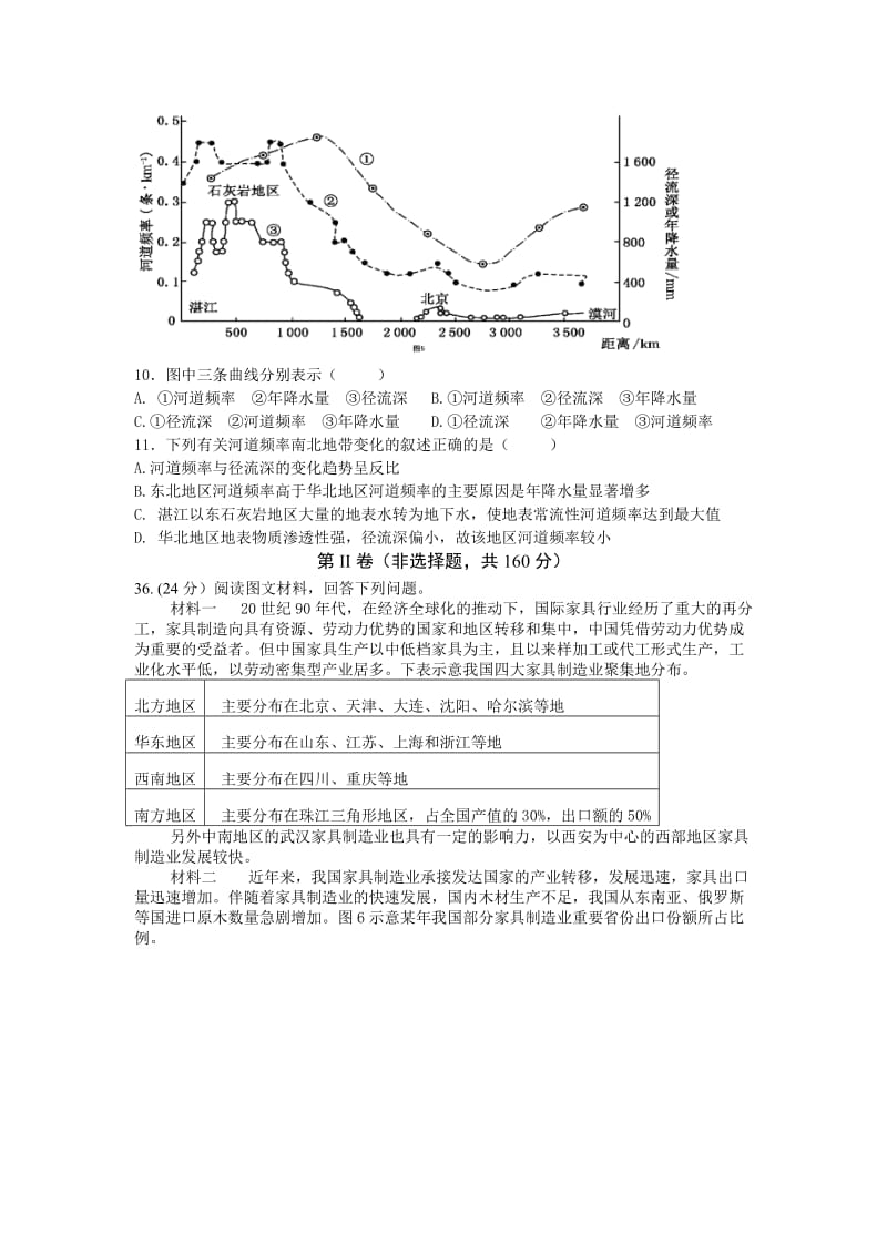 2019-2020年高三第二次联考文综地理试题 含答案.doc_第3页