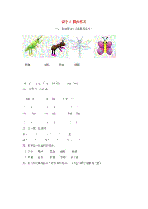 2019秋一年級語文上冊 識字5《觀察 采集 昆蟲》同步練習 蘇教版.doc