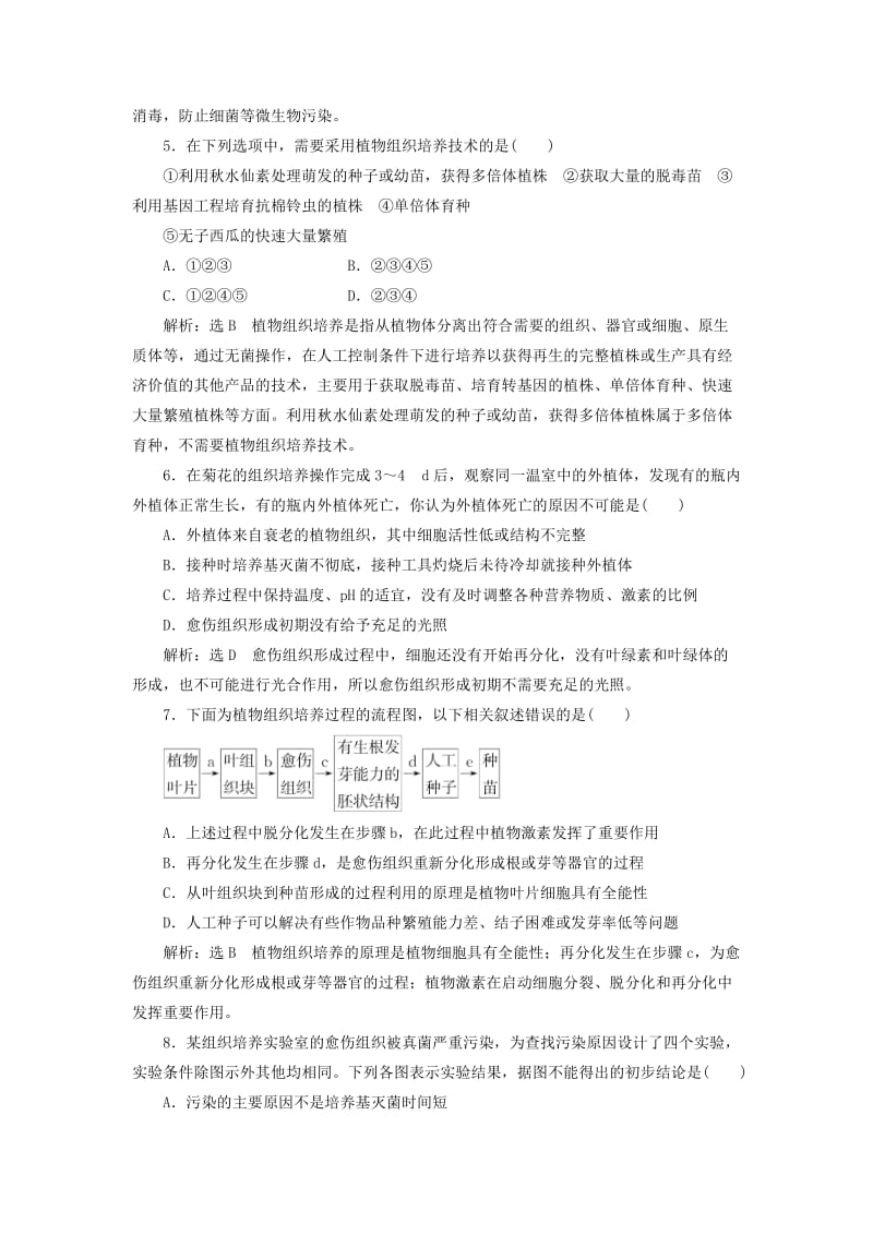 2019-2020年高中生物课时跟踪检测七菊花的组织培养新人教版.doc_第2页