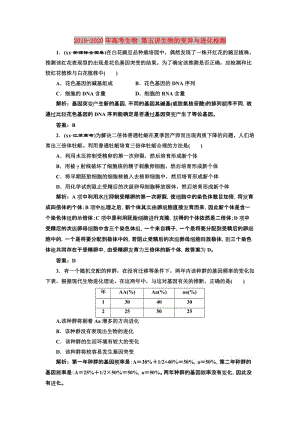 2019-2020年高考生物 第五講生物的變異與進(jìn)化檢測(cè).doc