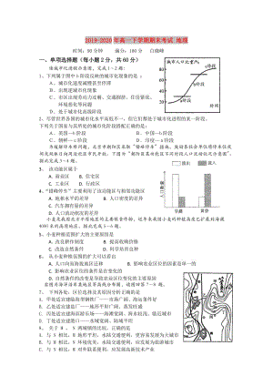 2019-2020年高一下學期期末考試 地理.doc