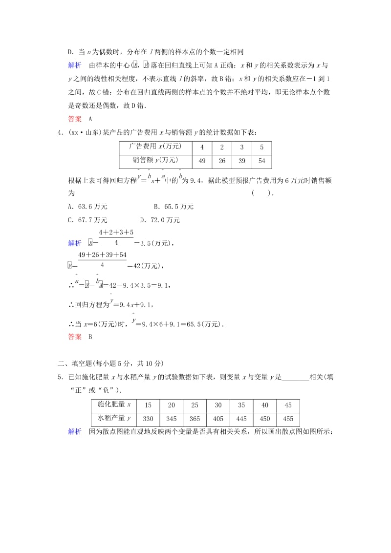 2019-2020年高考数学 第十一篇 第2讲 变量间的相关关系与统计案例限时训练 新人教A版.doc_第2页