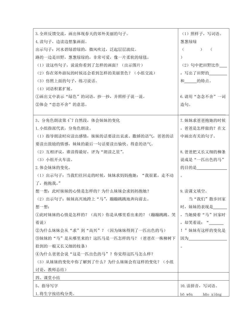 2019二年级语文下册 课文2 7 一匹出色的马教案 新人教版.doc_第3页