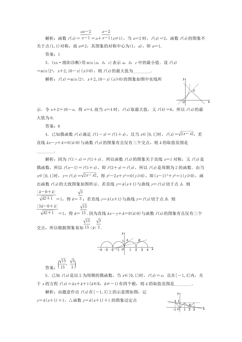 2019年高考数学一轮复习 第二章 函数的概念与基本初等函数Ⅰ 课时达标检测（十）函数的图象及其应用 理.doc_第3页