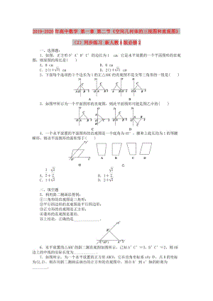 2019-2020年高中數(shù)學(xué) 第一章 第二節(jié)《空間幾何體的三視圖和直觀圖》（2）同步練習(xí) 新人教A版必修2.doc