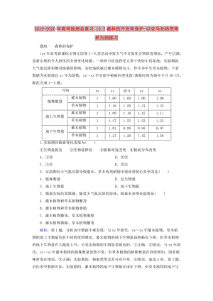 2019-2020年高考地理總復習 13.2森林的開發(fā)和保護-以亞馬孫熱帶雨林為例練習.doc