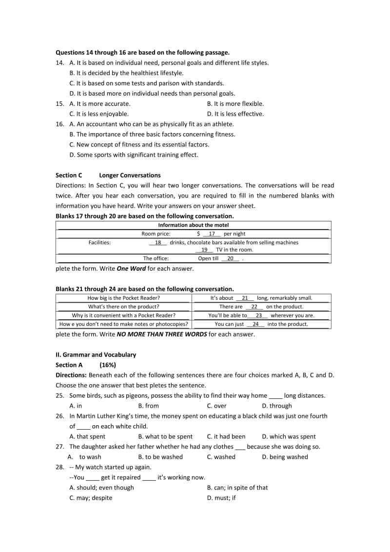 2019-2020年高三第三次月考试题（英语）.doc_第2页