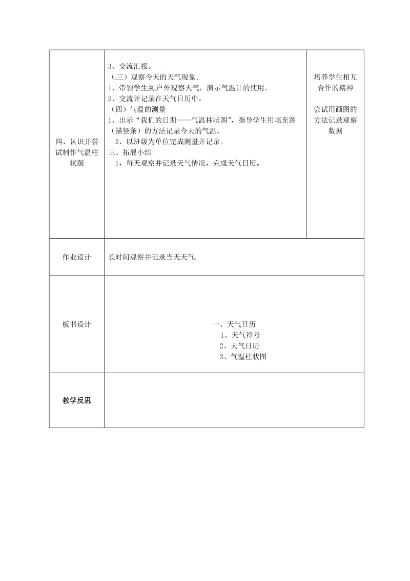 四年级科学上册 1.2天气日历教案 教科版.doc_第2页