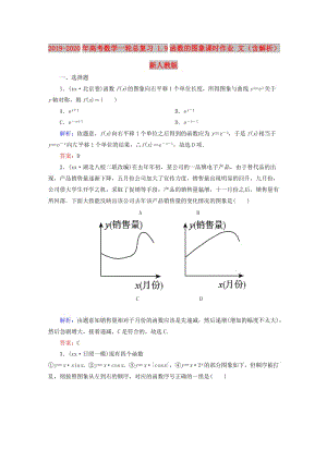 2019-2020年高考數(shù)學(xué)一輪總復(fù)習(xí) 1.9函數(shù)的圖象課時作業(yè) 文（含解析）新人教版.doc