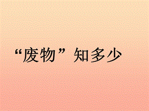 2019春五年級科學下冊 4.1《“廢物”知多少》課件3 大象版.ppt