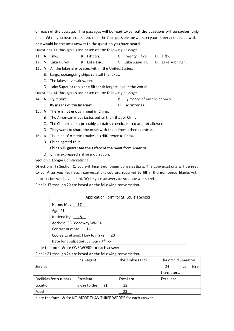 2019-2020年高三上学期第二次月考试题（英语）.doc_第2页