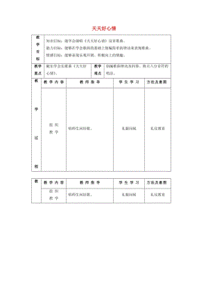 二年級品德與社會上冊 主題3 天天好心情教案 滬科版.doc