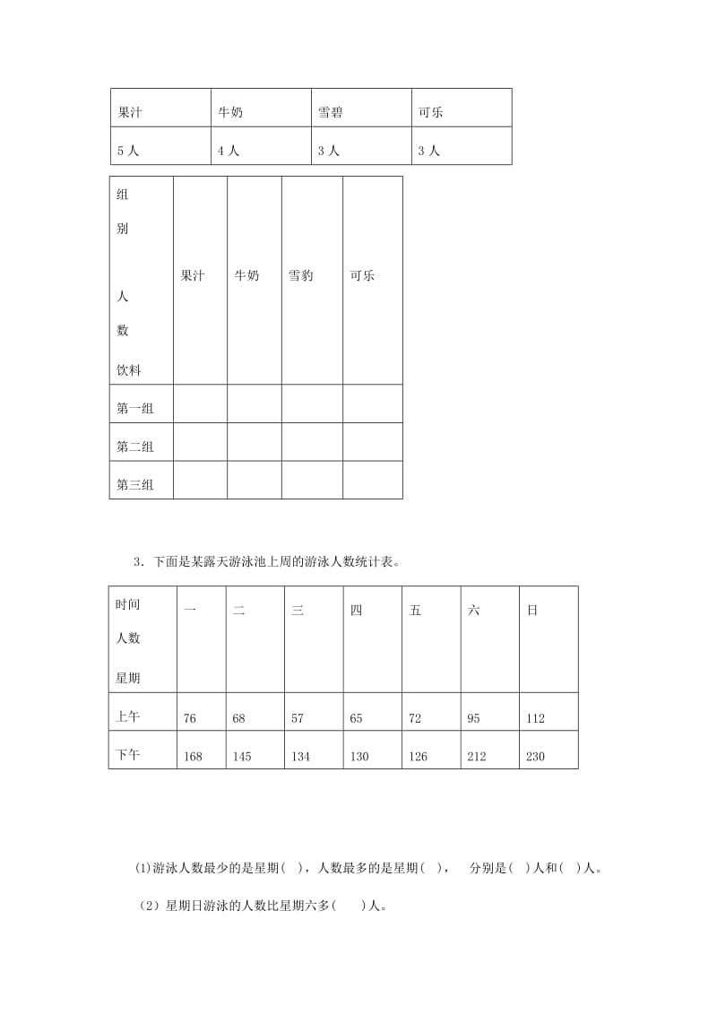 三年级数学下册 3《复式统计表》练习 新人教版.doc_第2页