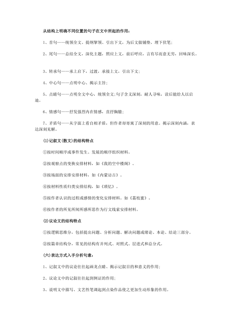 2019-2020年高考语文 考前指导 一网打尽：现代文阅读术语及表达技巧清单.doc_第3页